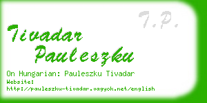 tivadar pauleszku business card